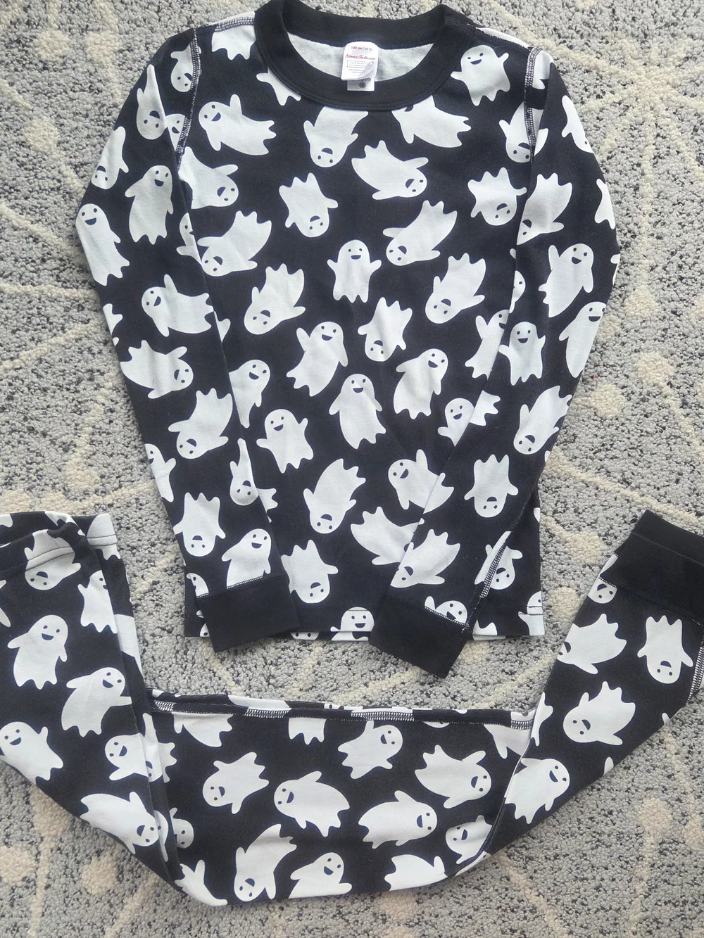 Hanna Andersson Ghost Long John Pajamas Halloween